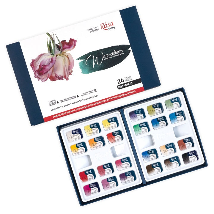 ROSA Gallery aquarelverfset Botanical, 24 hele napjes – afbeelding 2