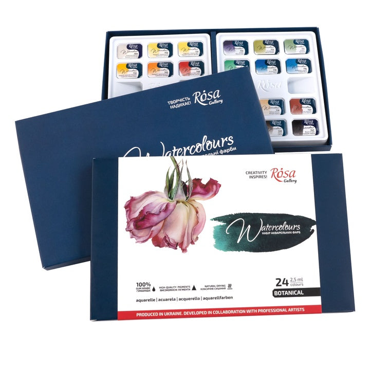 ROSA Gallery aquarelverfset Botanical, 24 hele napjes – afbeelding 3