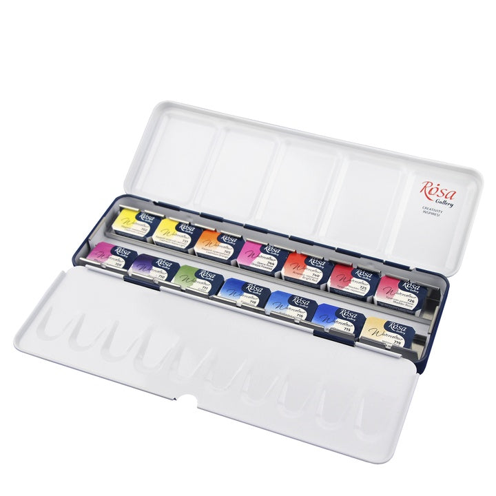 ROSA Gallery Botanical aquarelverfset 14 kleuren in metalen etui – afbeelding 3