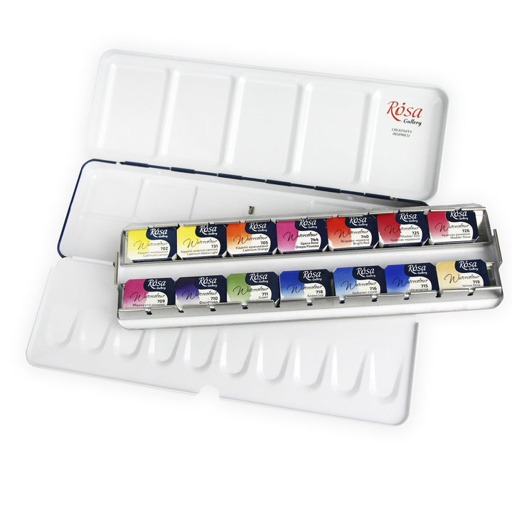 ROSA Gallery Botanical aquarelverfset 14 kleuren in metalen etui – afbeelding 4