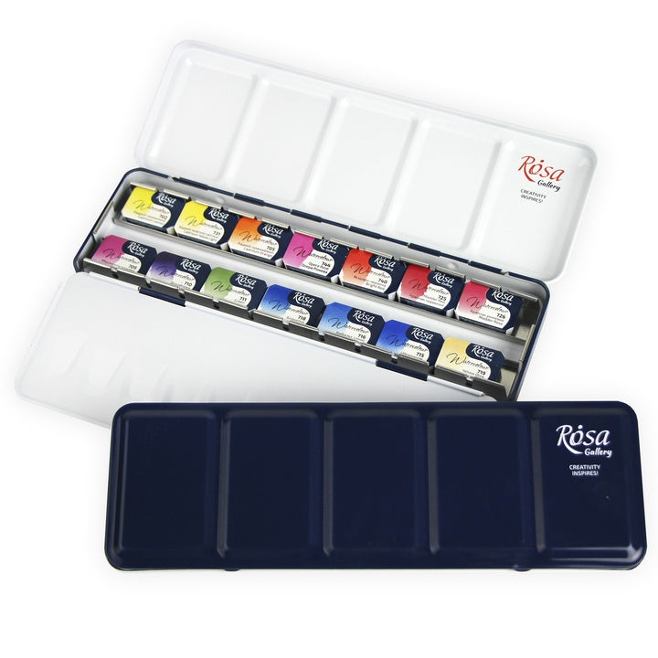 ROSA Gallery Botanical aquarelverfset 14 kleuren in metalen etui – afbeelding 5