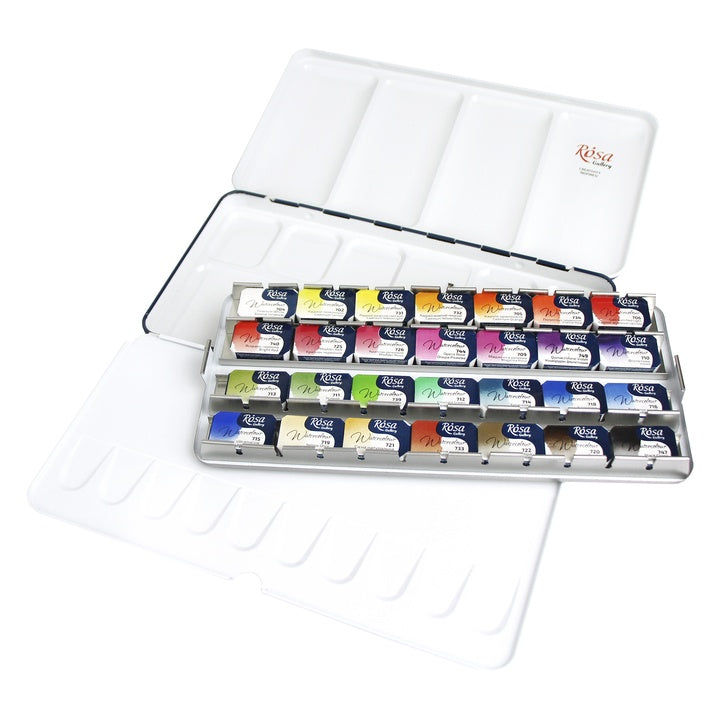 ROSA Gallery Botanical aquarelverfset 28 kleuren in metalen etui – afbeelding 2