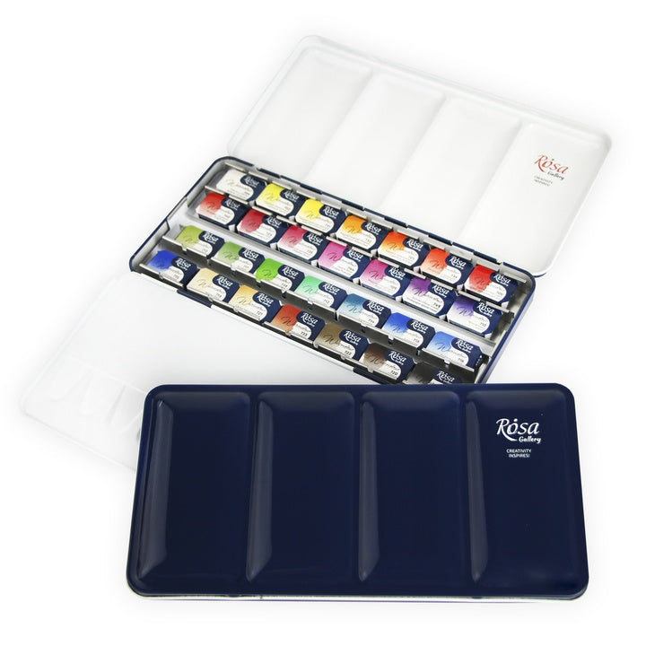ROSA Gallery Botanical aquarelverfset 28 kleuren in metalen etui – afbeelding 5