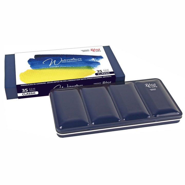 ROSA Gallery aquarelverfset Classic 35 × 2,5 ml, metalen etui – afbeelding 4