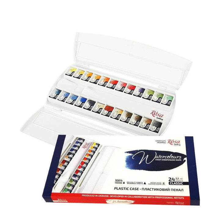 ROSA Gallery Classic aquarelverfset 24 kleuren in kunststof etui