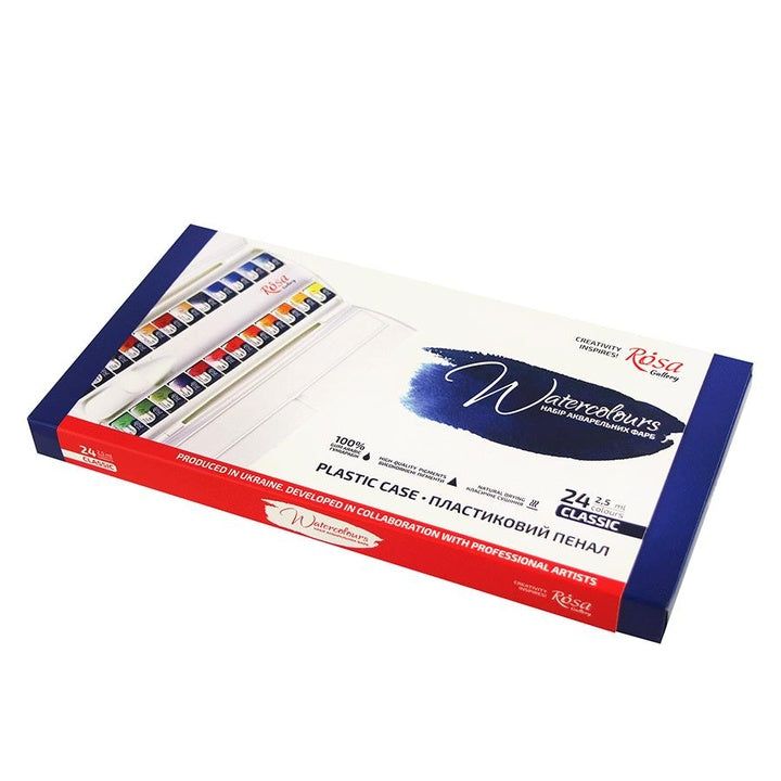 ROSA Gallery Classic aquarelverfset 24 kleuren in kunststof etui – afbeelding 3