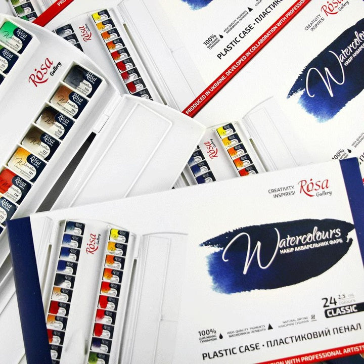 ROSA Gallery Classic aquarelverfset 24 kleuren in kunststof etui – afbeelding 4