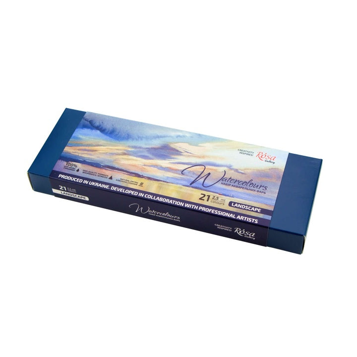 ROSA Gallery Landscape aquarelverfset 21 kleuren in metalen etui