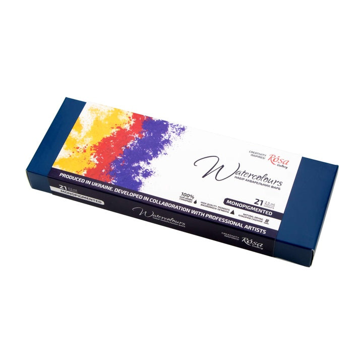 ROSA Gallery Monopigmented aquarelverfset 21 kleuren in metalen etui – afbeelding 5