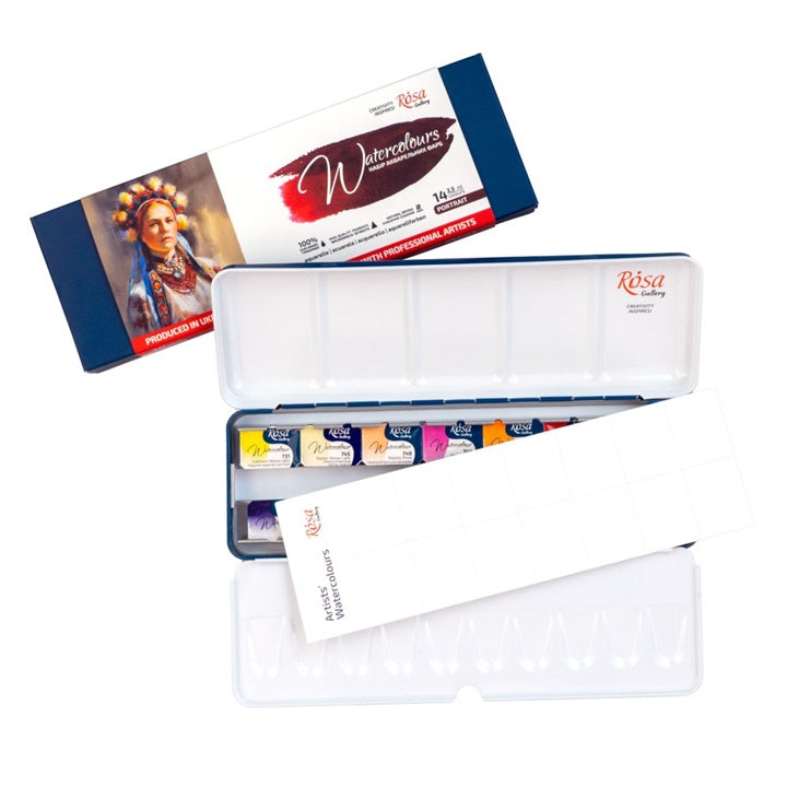 ROSA Gallery Portrait aquarelverfset 14 napjes van 2,5 ml – afbeelding 2