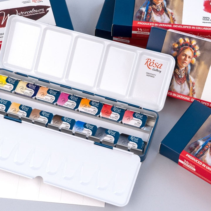 ROSA Gallery Portrait aquarelverfset 14 napjes van 2,5 ml – afbeelding 3