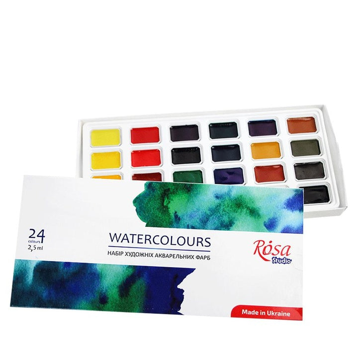 ROSA Studio aquarelverfset 24 × 2,5 ml, volle napjes in karton