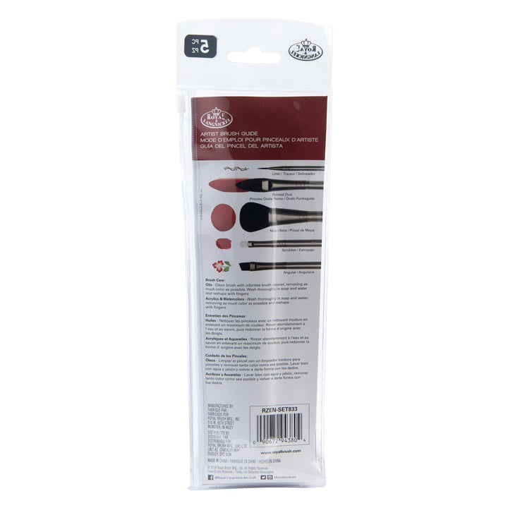 Royal & Langnickel Zen 83 aquarelpenselenset, 5 stuks – afbeelding 3