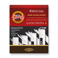 Koh-i-Noor Gioconda witte houtskool, set van 4 hardheden