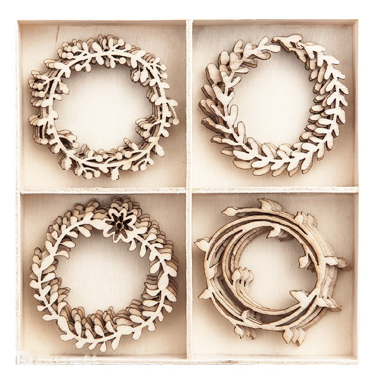 DP Craft houten ornamenten voor decoratie, set van 20