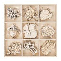 DP Craft houten figuren, bosmotieven – 45 stuks