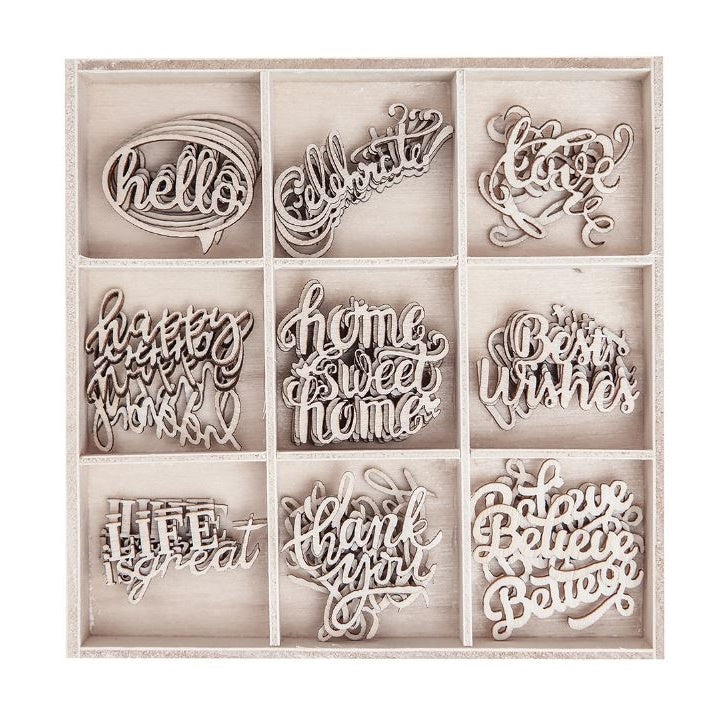 DP Craft houten woorden om te versieren – 45 stuks
