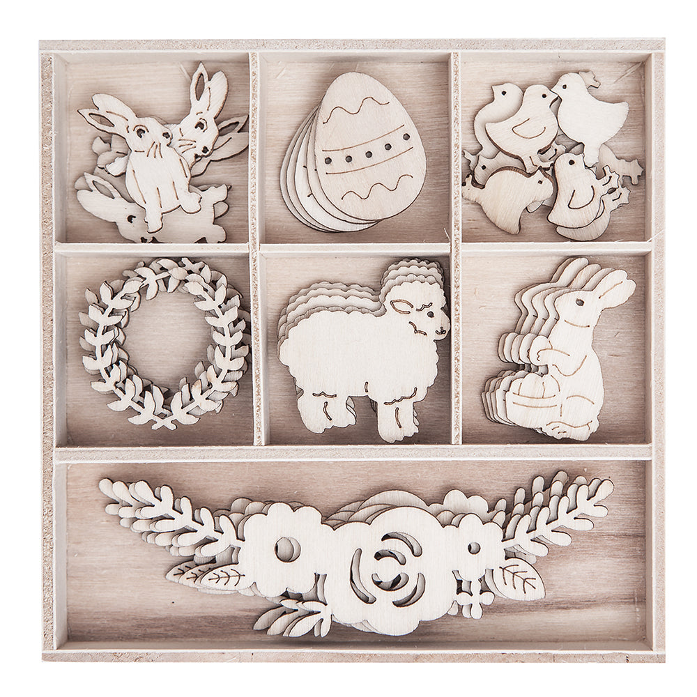 DP Craft houten figuren Pasen – 35 stuks