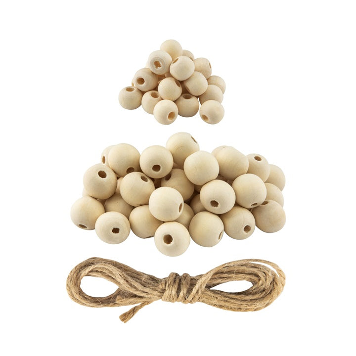 Nassau houten kralenset XMAS, 65 stuks met dubbel koord – afbeelding 3