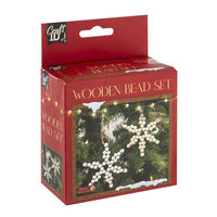 Nassau houten kralenset XMAS STARS, 100 stuks met dubbel koord