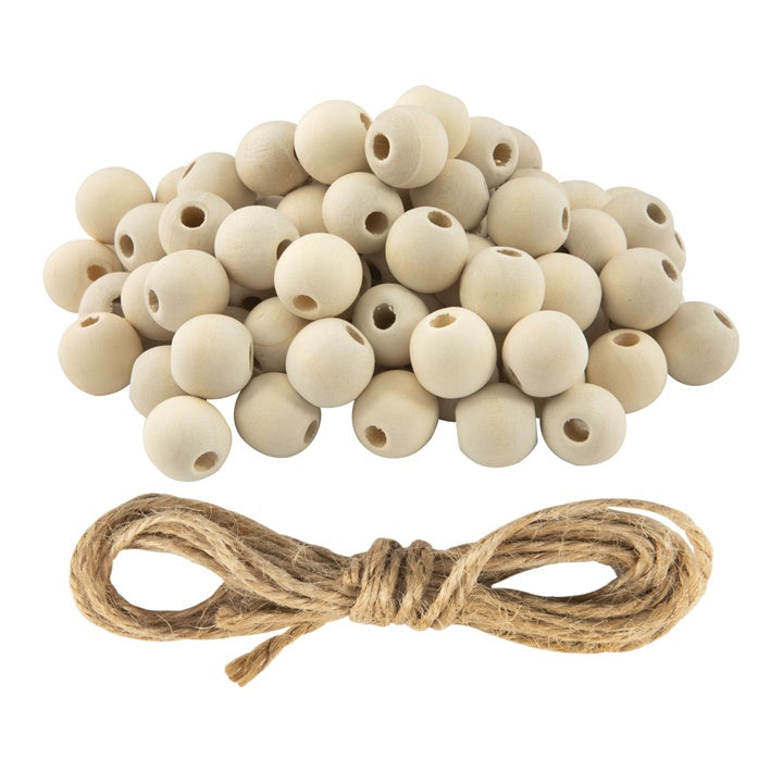 Nassau houten kralenset XMAS STARS, 100 stuks met dubbel koord – afbeelding 3