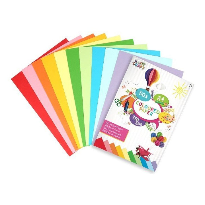 Nassau Basic Craft gekleurd papier, 50 vel, 10 kleuren, 110 g/m² – afbeelding 3