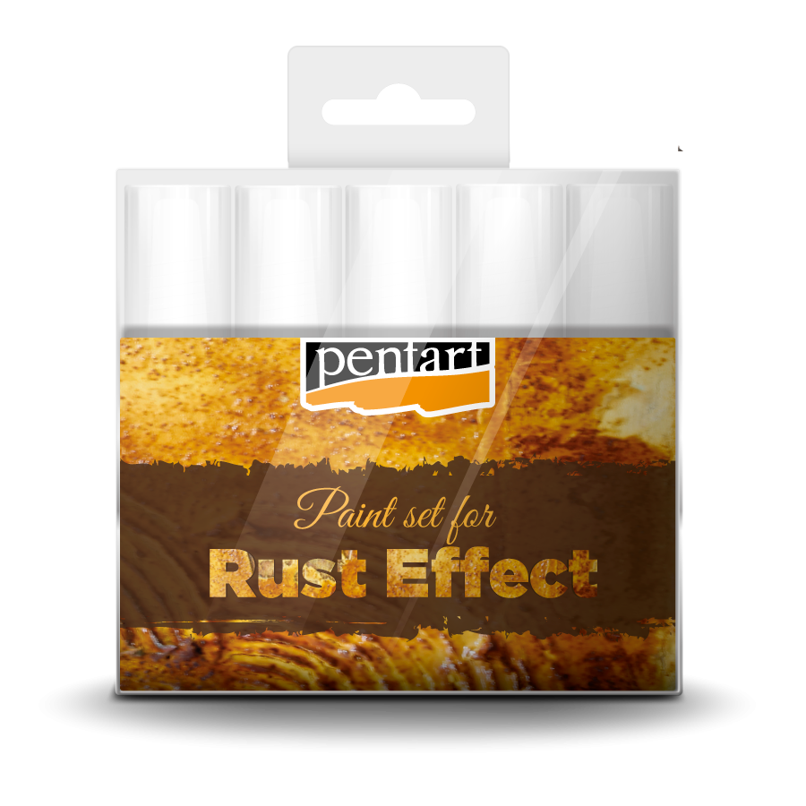 Pentart acrylverfset roesteffect, 5-delig