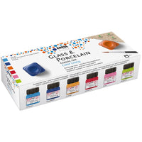 Glas- en porseleinverfset KREUL Color Living, 6 × 20 ml + penseel