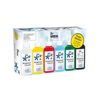 Raamverfset KREUL met 5 kleuren van 80 ml en zwarte contourverf