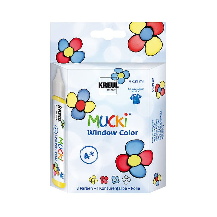 Afpelbare raamverfset KREUL MUCKI, 4 × 29 ml