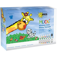 Afpelbare raamverfset KREUL MUCKI Kleine dierenwereld, 7 × 29 ml