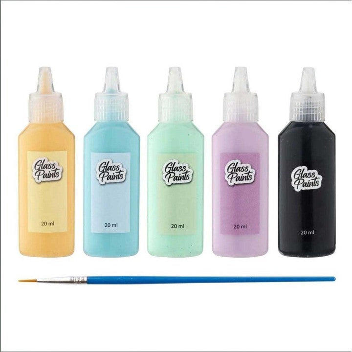 Glasverfset Nassau, 5 kleuren × 20 ml met penseel – afbeelding 2