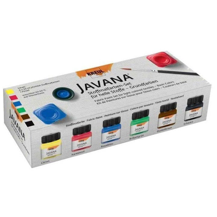 Textielverfset KREUL Javana Basic Colors, 6 × 20 ml