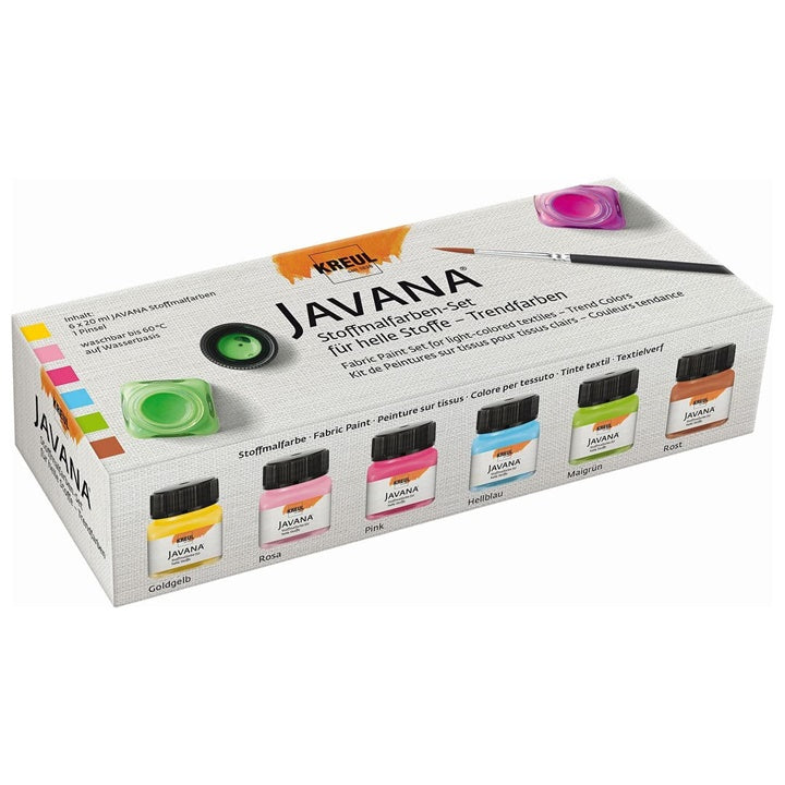 KREUL Javana Trend Colors textielverf, set 6 × 20 ml