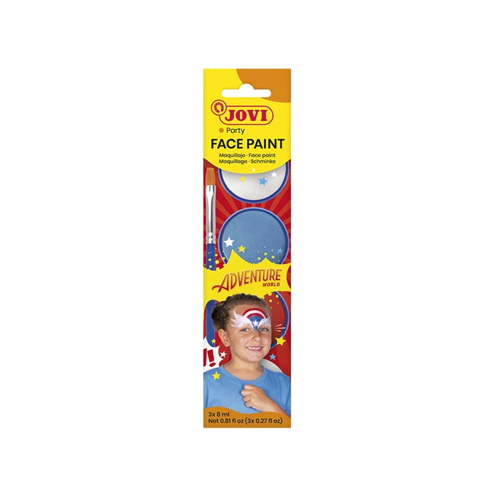 Schminkset JOVI Adventure, 3 × 8 ml met spons en penseel – afbeelding 4