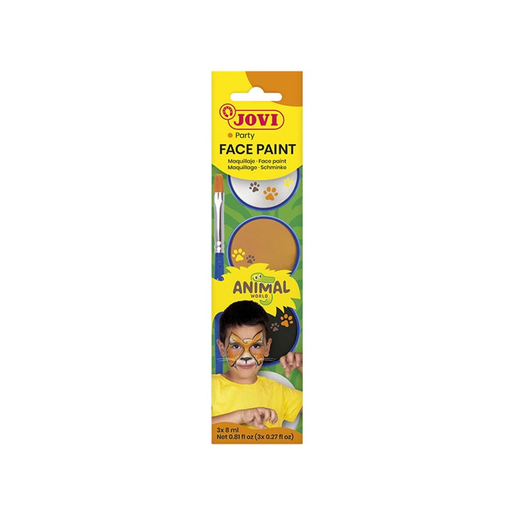 Schminkset JOVI Animal, 3 × 8 ml met spons en penseel – afbeelding 4