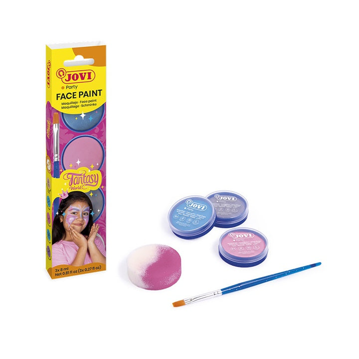 Schminkset JOVI Fantasy, 3 × 8 ml met spons en penseel