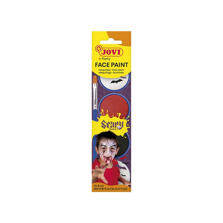 Schminkset JOVI Scary, 3 × 8 ml met spons en penseel – afbeelding 4