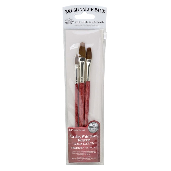 Royal & Langnickel penselenset kattentong, taklon, 3 stuks
