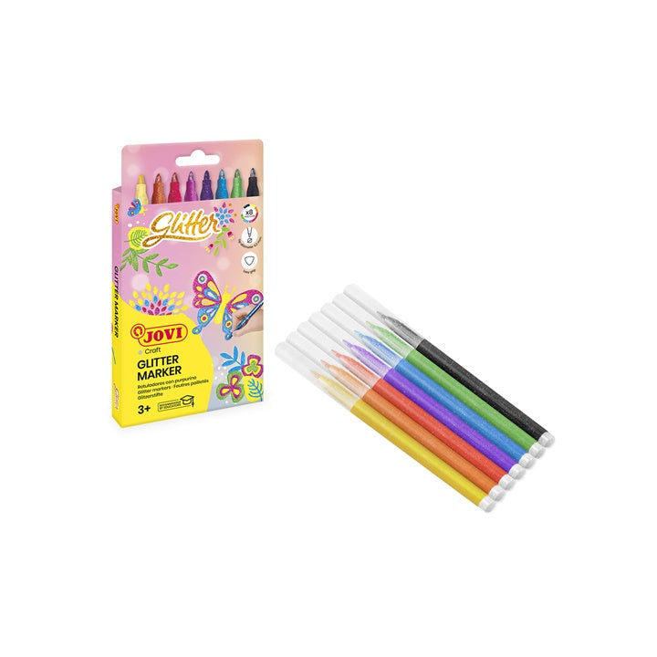 Glitterstiften JOVI op waterbasis, set van 8 – afbeelding 3