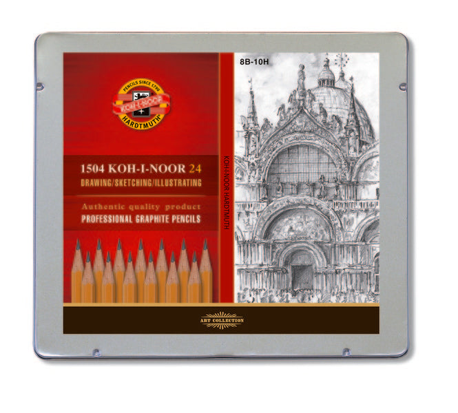 Koh-i-Noor grafietpotloden, set van 24 in blik