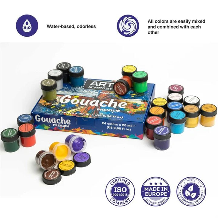 Kompozit PREMIUM ART gouacheset 24 × 20 ml – afbeelding 3