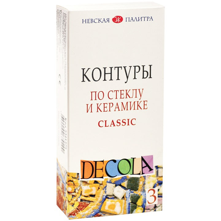 Decola contourpasta voor glas en keramiek, 3 × 18 ml