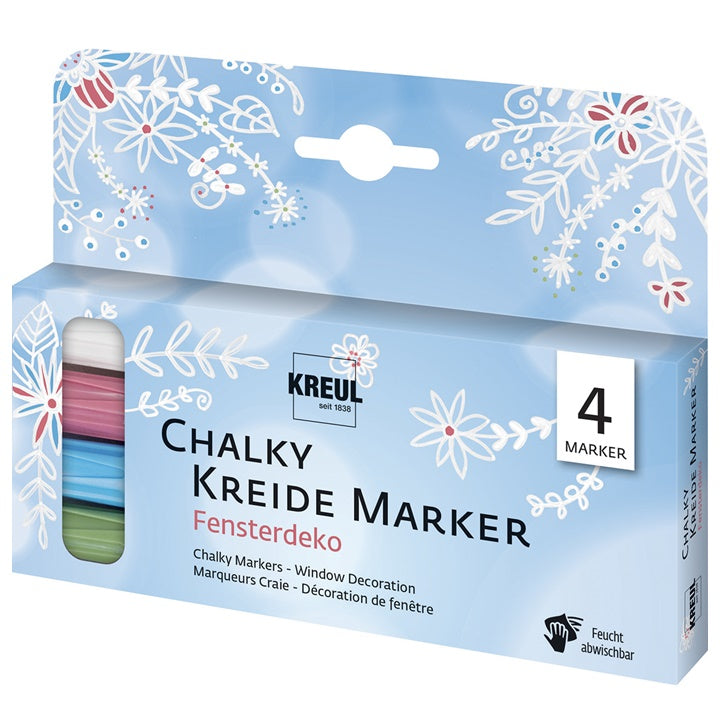 KREUL krijtmarkers frost set, 4 stuks, medium