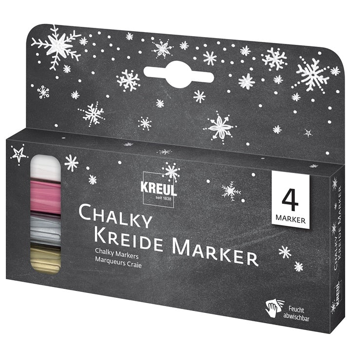 Kreul krijtmarker snow, set van 4