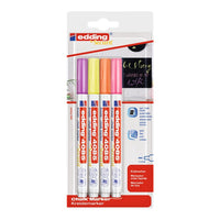 Edding 4085 krijtmarkerset neon, ronde punt 1–2 mm