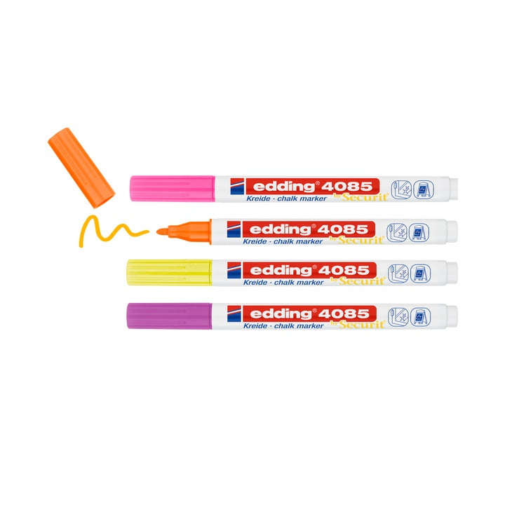 Edding 4085 krijtmarkerset neon, ronde punt 1–2 mm – afbeelding 2