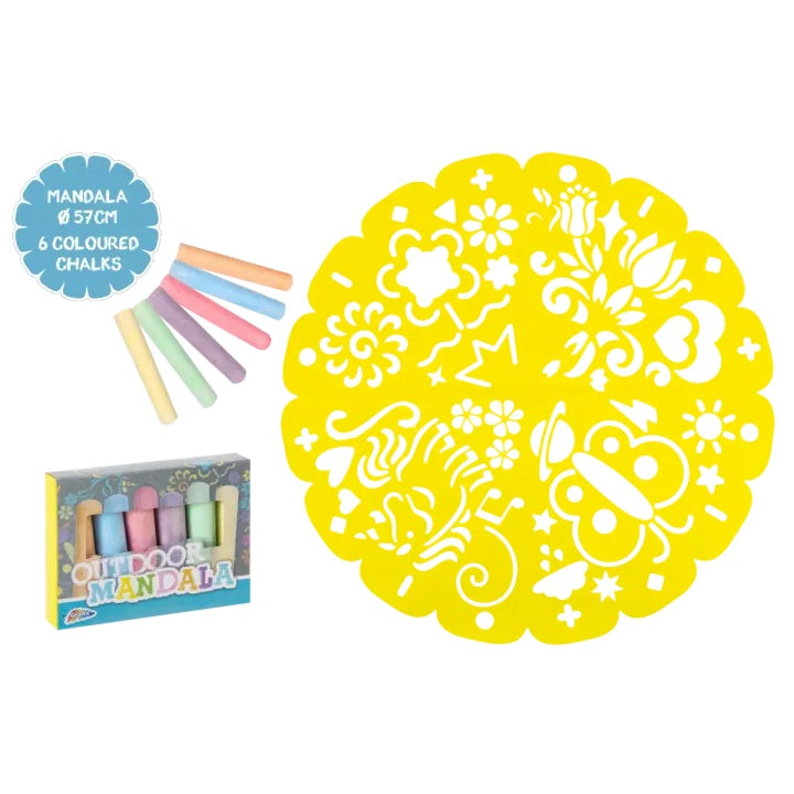 Stoepkrijtset Grafix Mandala Outdoor, sjabloon Ø 57 cm – afbeelding 3