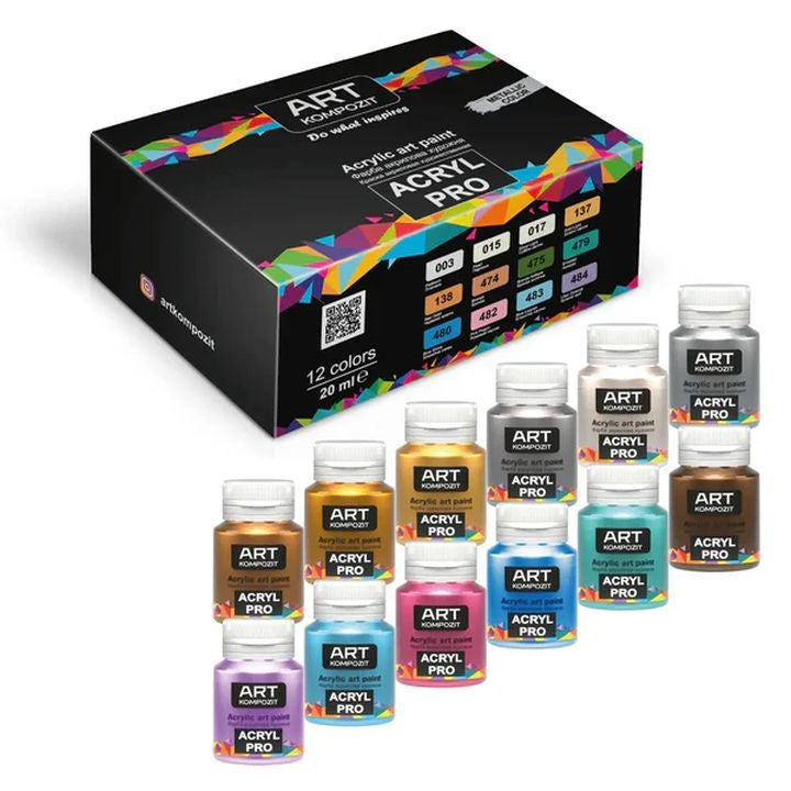 Kompozit ACRYL PRO metallic acrylverfset 12 × 20 ml