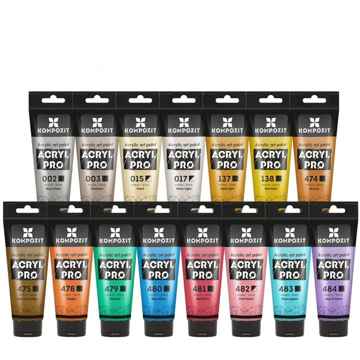 Kompozit ACRYL PRO metallic acrylverfset 15 × 75 ml – afbeelding 2